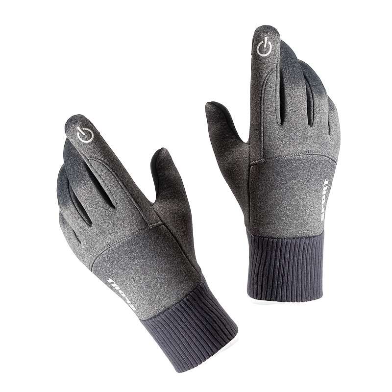 1 Pair Light Gray Warm Gloves