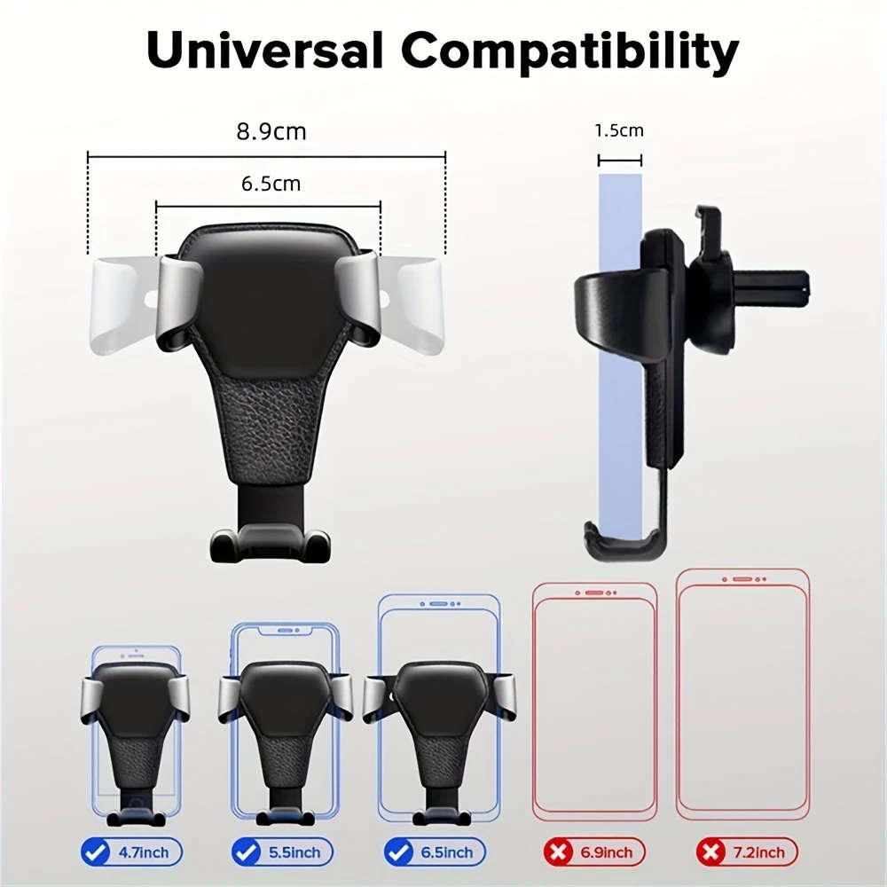 Swivel Car Mount Universal Compatibility For 13.97Cm To 18.29Cm Smartphones Pc Material Fit