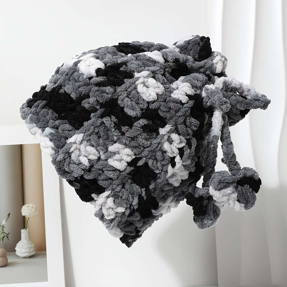 Colorful Clover Top Beanie Hat 100% Polyester Woven Knit Elastic Fit Lightweight Casual