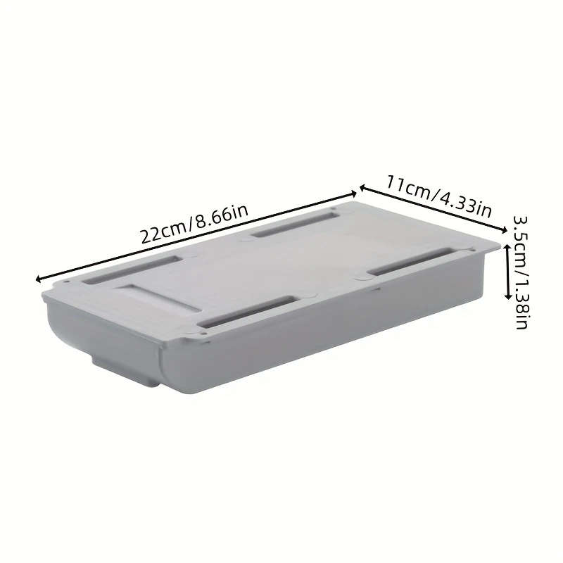 1Pc Sleek Design Self Adhesive Under Desk Drawer Hidden Slide Out Storage Organizer For Office Schoo