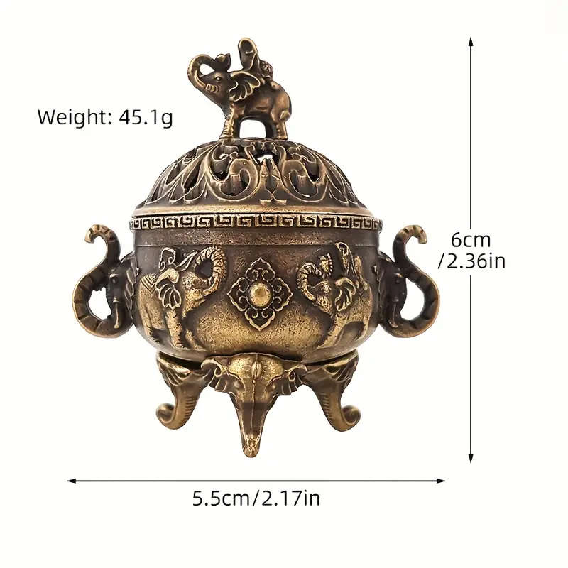 Elegant Metal Elephant Tea Ceremony Incense Burner