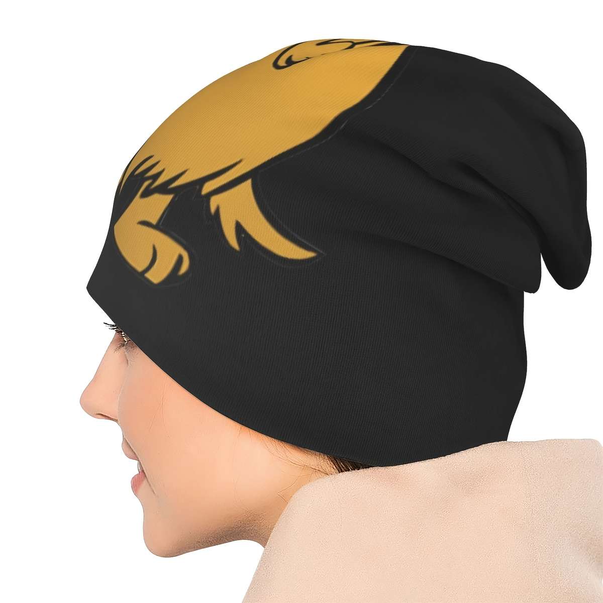 Cartoon Dog Laughing Graphic Skullies Beanies