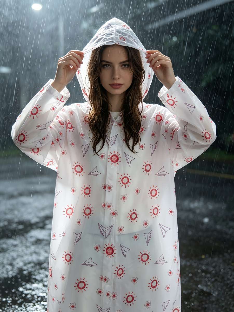 Raincoat White Size Asian Onesize