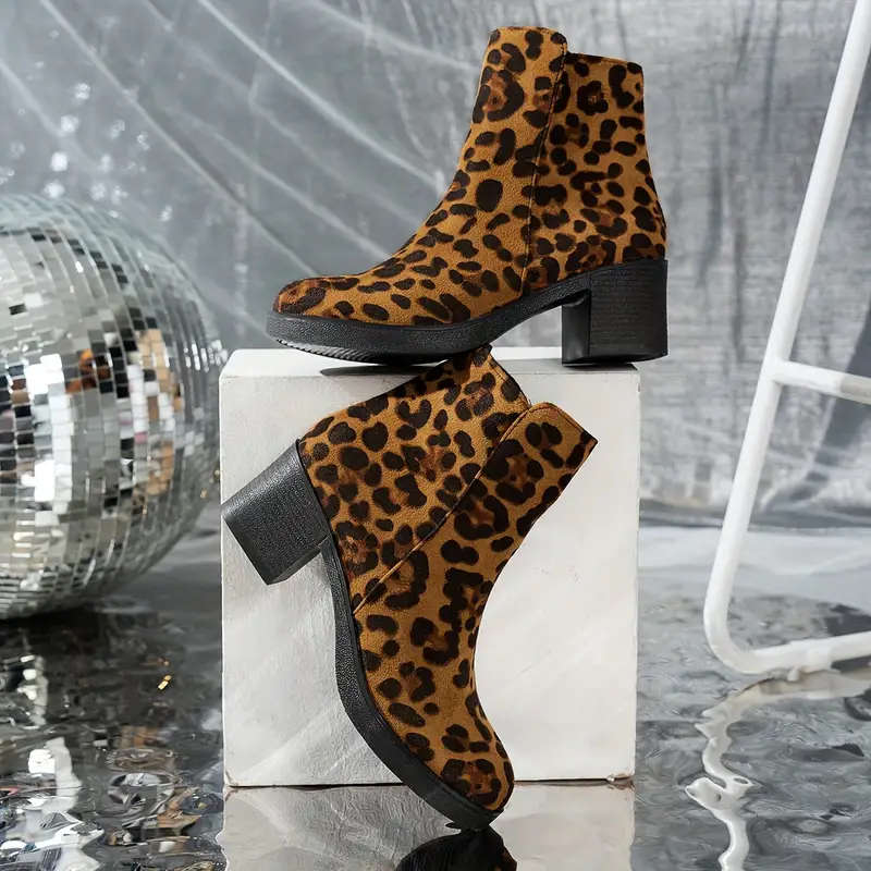 Leopard Print Women's Ankle Boots