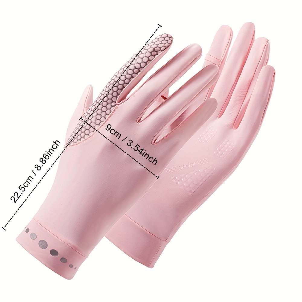 1 Pair Pink Purple One Size Summer Full Finger Gloves