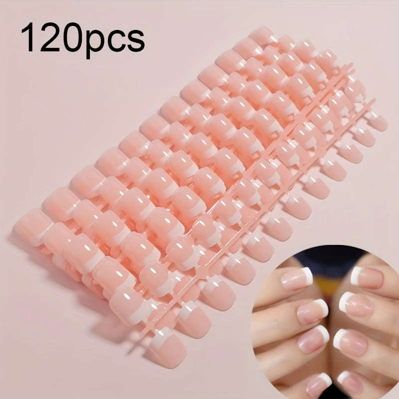 120pcs Elegant Short French Nail Stamps