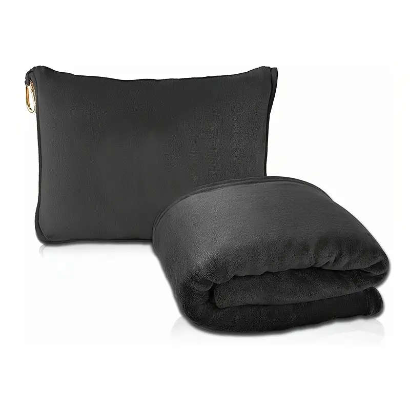 Travel Blanket And Pillow 2-In-1 Airplane Blanket