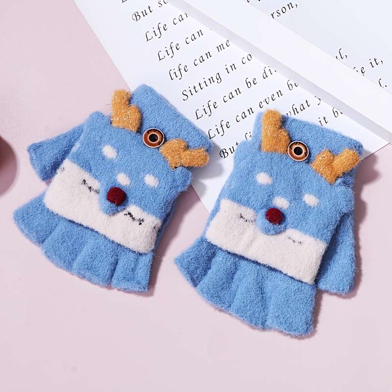 1 Pair Black Warm Gloves