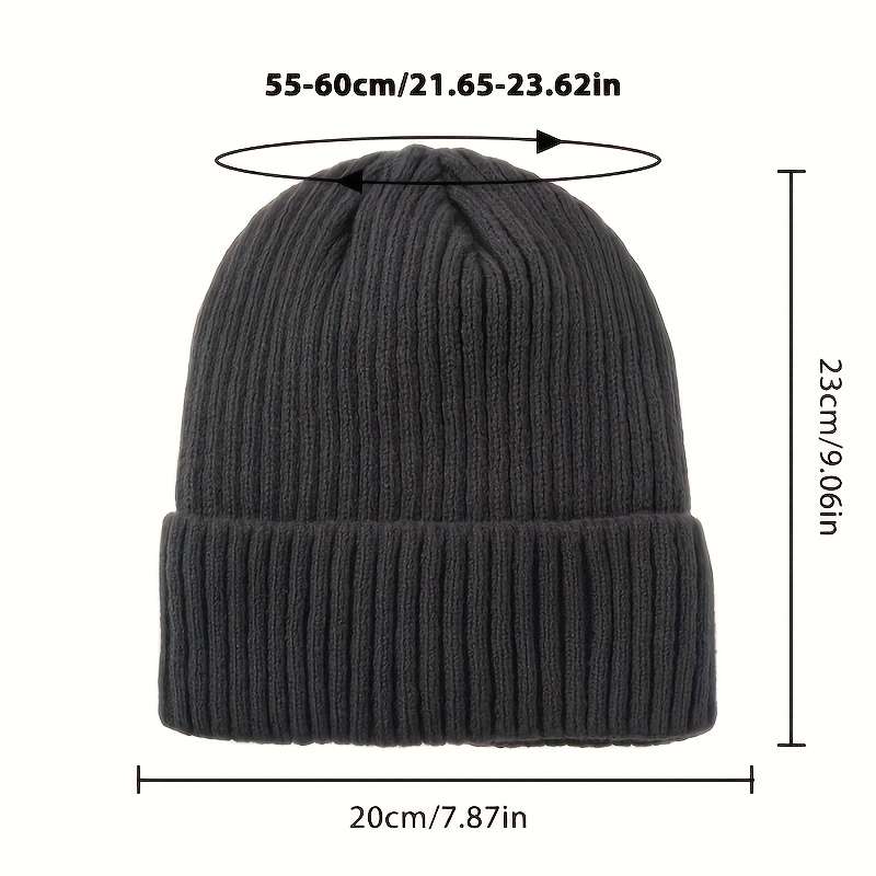 Winter Warmth Unisex Knit Beanie Hat with Folded Cuff Acrylic 95% Polyester 5% Elastic
