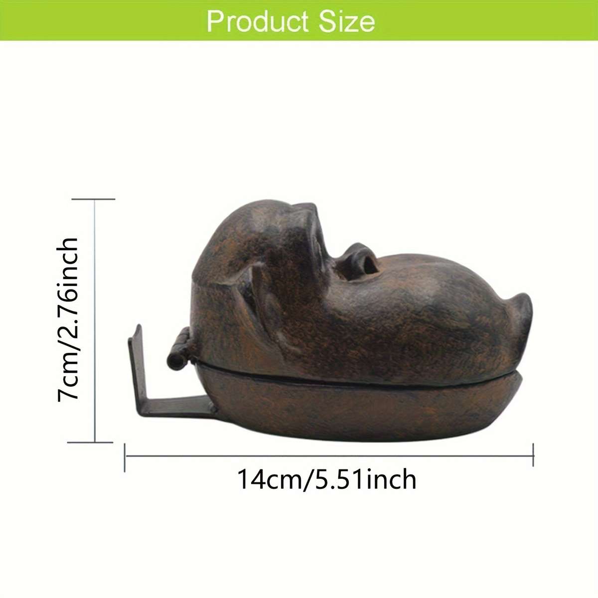 1pc Vintage Cast Iron Monkey Ashtray with Lid Unique Orangutan Design Perfect for Home Office