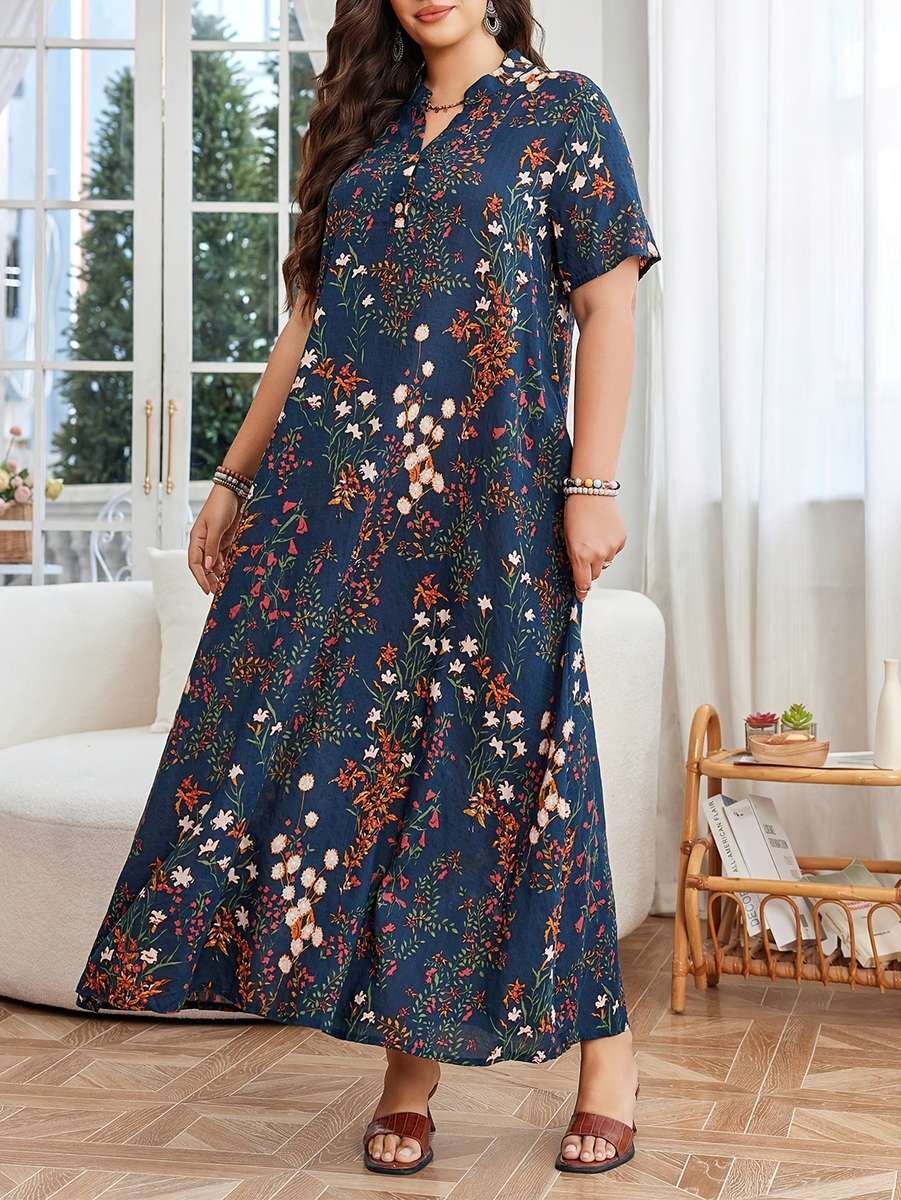 Women S Dress Color Blue Size 1Xl