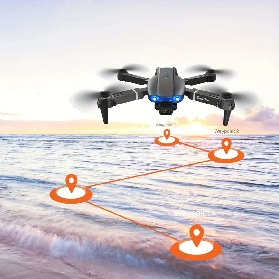 1pc E99 Foldable Drone with 1080P Camera Beginner-Friendly RC Drone USB Rechargeable Wireless Enable