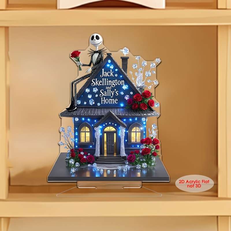1pc 2D Flat  Acrylic Jack Skellington Sally'S Home Decor Romantic Mystical Family-Themed Table