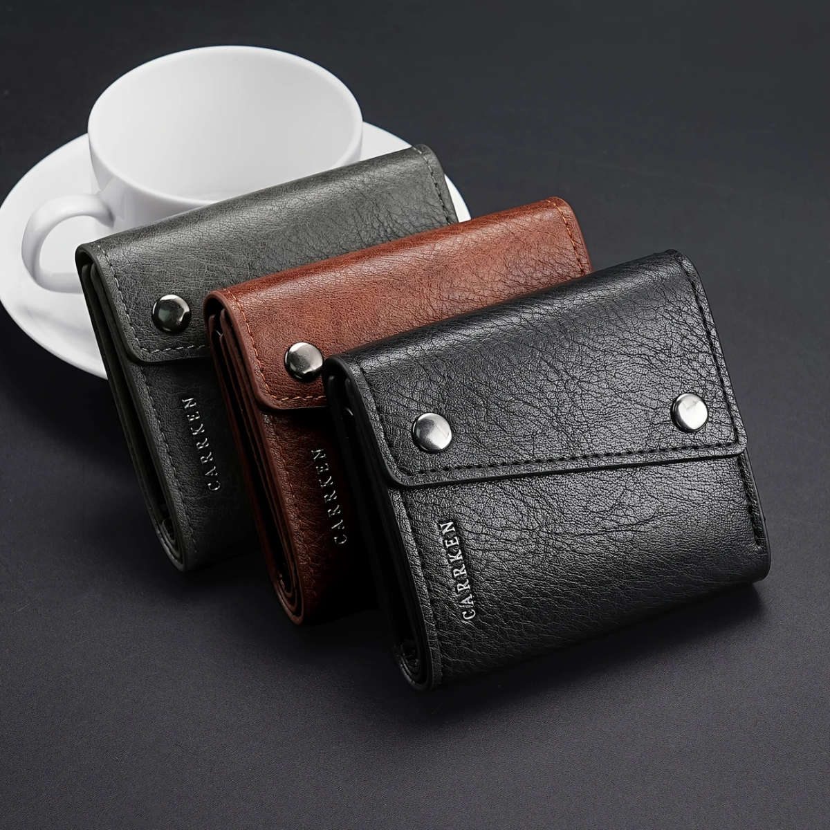 New Double Buckle Short Credit Card Holder