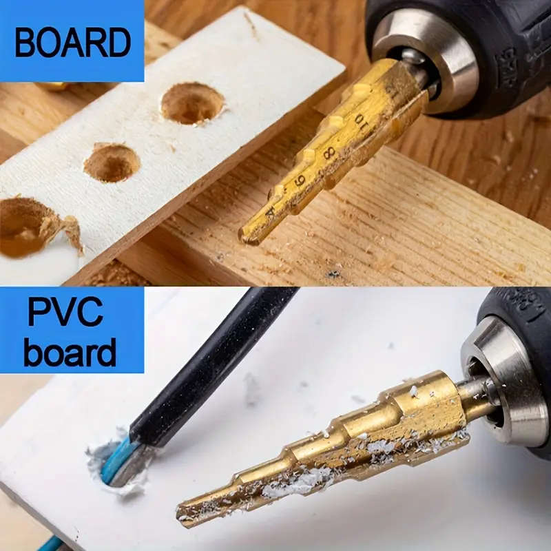 6-Piece Titanium-Coated Chrome Vanadium Drill Bit Set