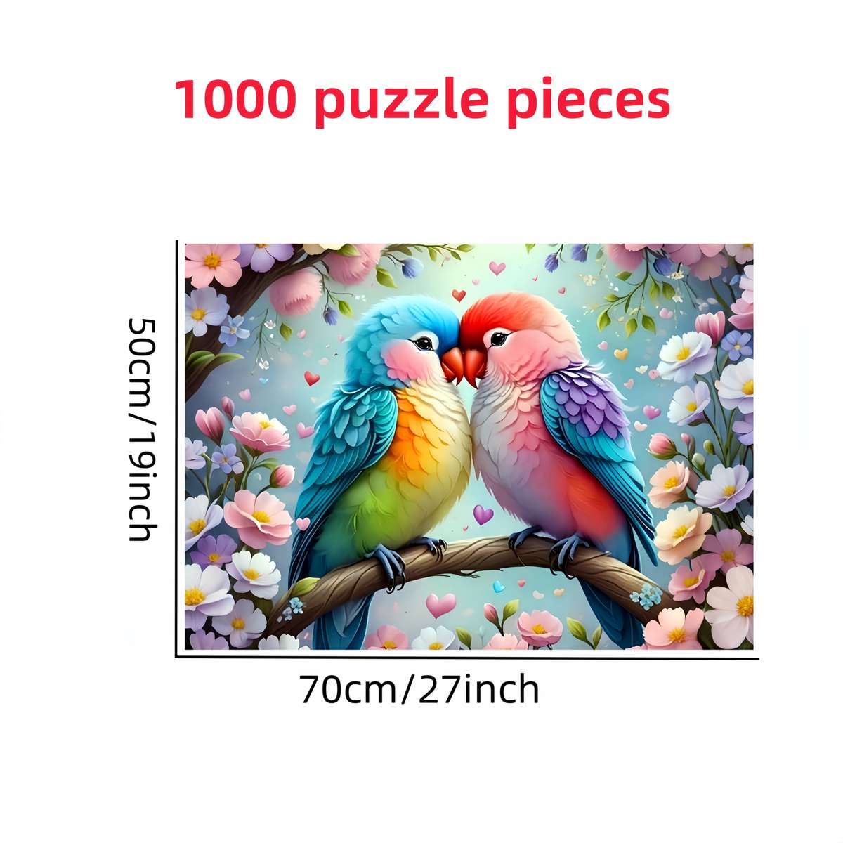 1000pcs Parrot Jigsaw Puzzle Thick Durable White Cardstock Seamless DIY Puzzle f