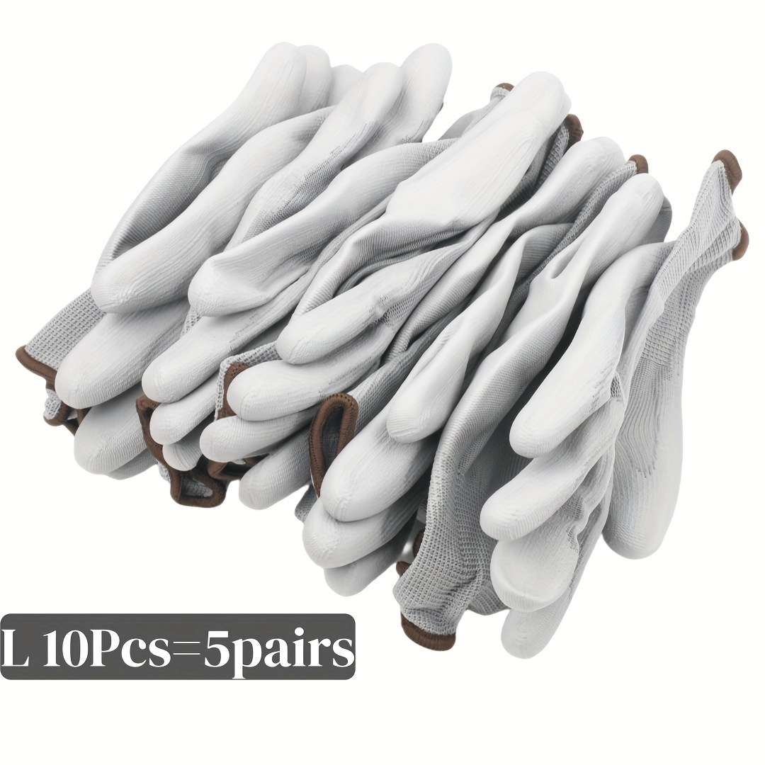 5 Pairs Size L Andpu Nylon Multi Purpose Work Gloves