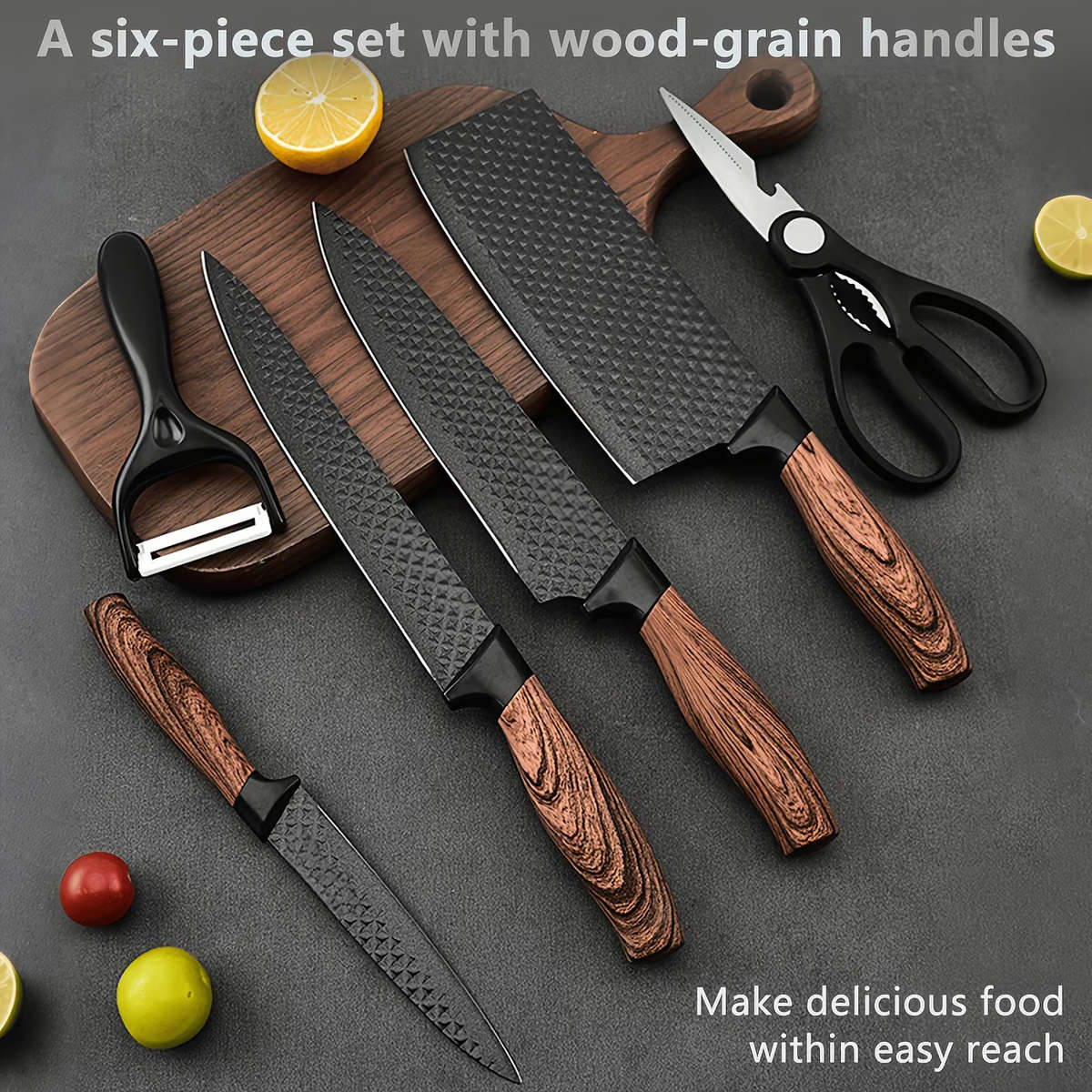 6PC Kitchen Stainless Steel Knife Set