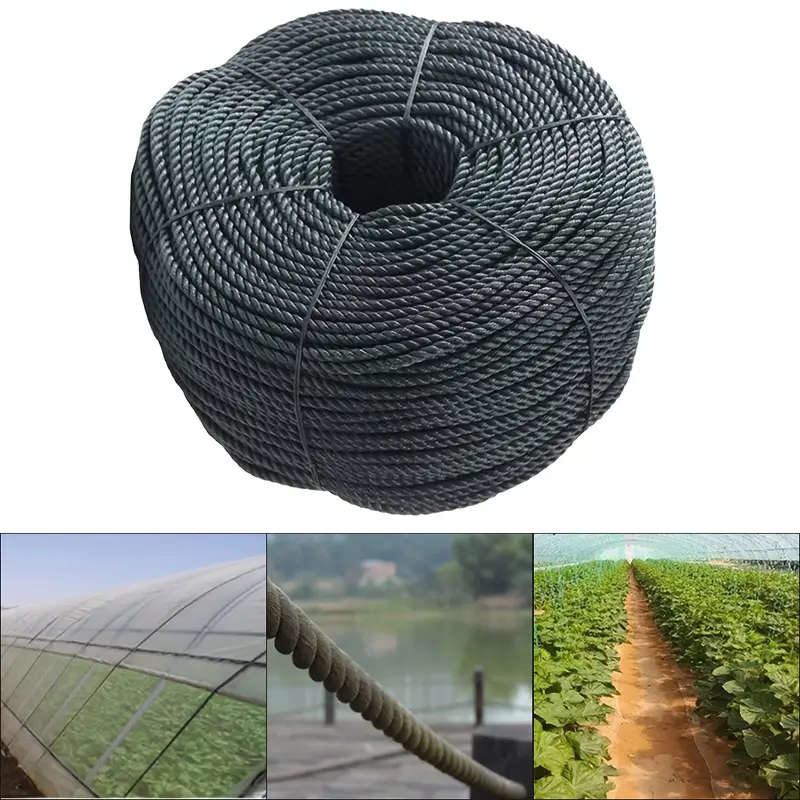 Durable 6mm Black Polyethylene Rope 30m