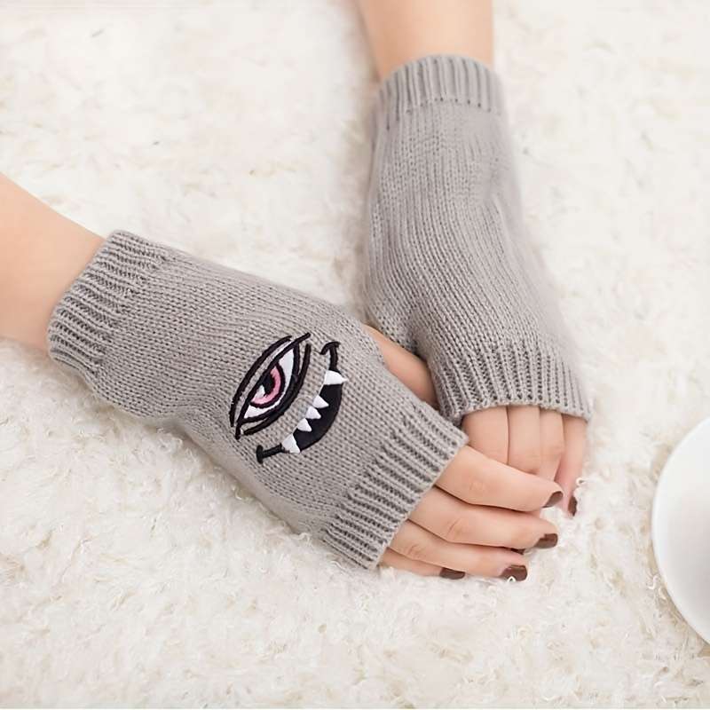 1 Pair Gray Warm Gloves