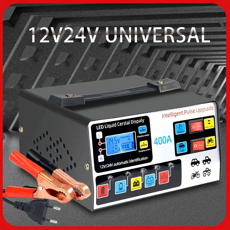 12V/24V Intelligent Battery Charger for Motorcycles and Cars