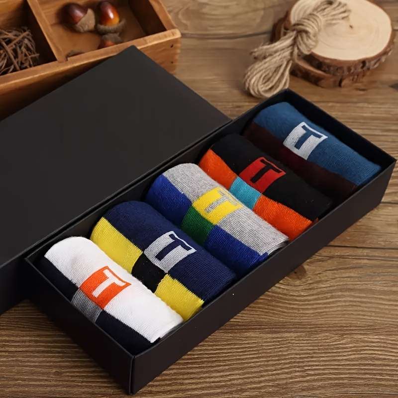 5 Pairs Mixed Colors One Size High Elastic Socks