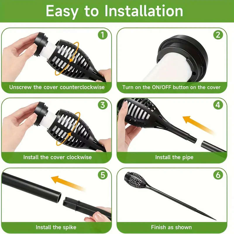 6-Pack Solar Flickering Flame Lights