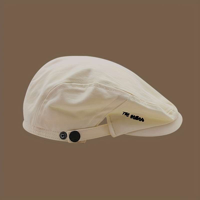 GULESWY Men's Retro British Style Beret Versatile Japanese-Inspired Simple Forward Peaked