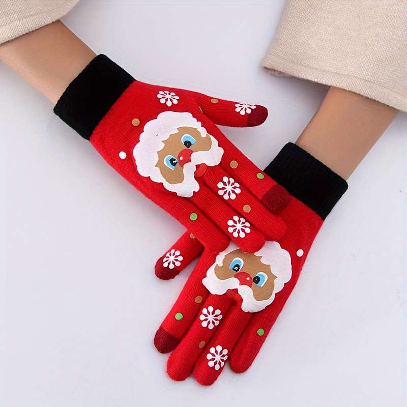 1 Pair Red Size Small Children  Warm Gloves