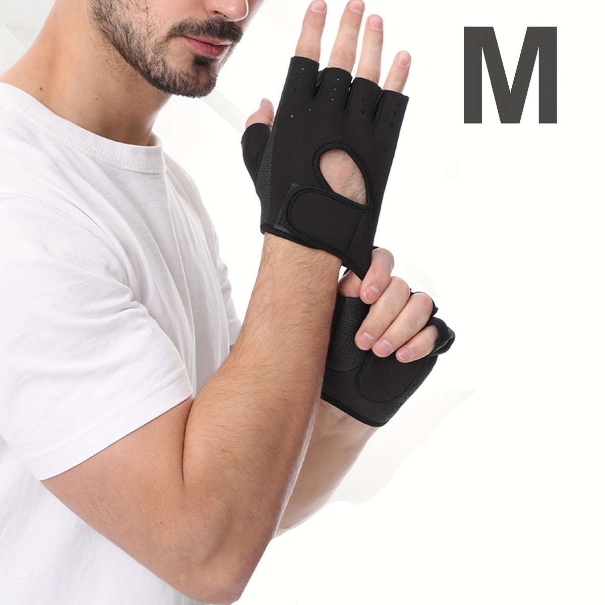 1 Pair Black Size M Outdoor Sports Gloves