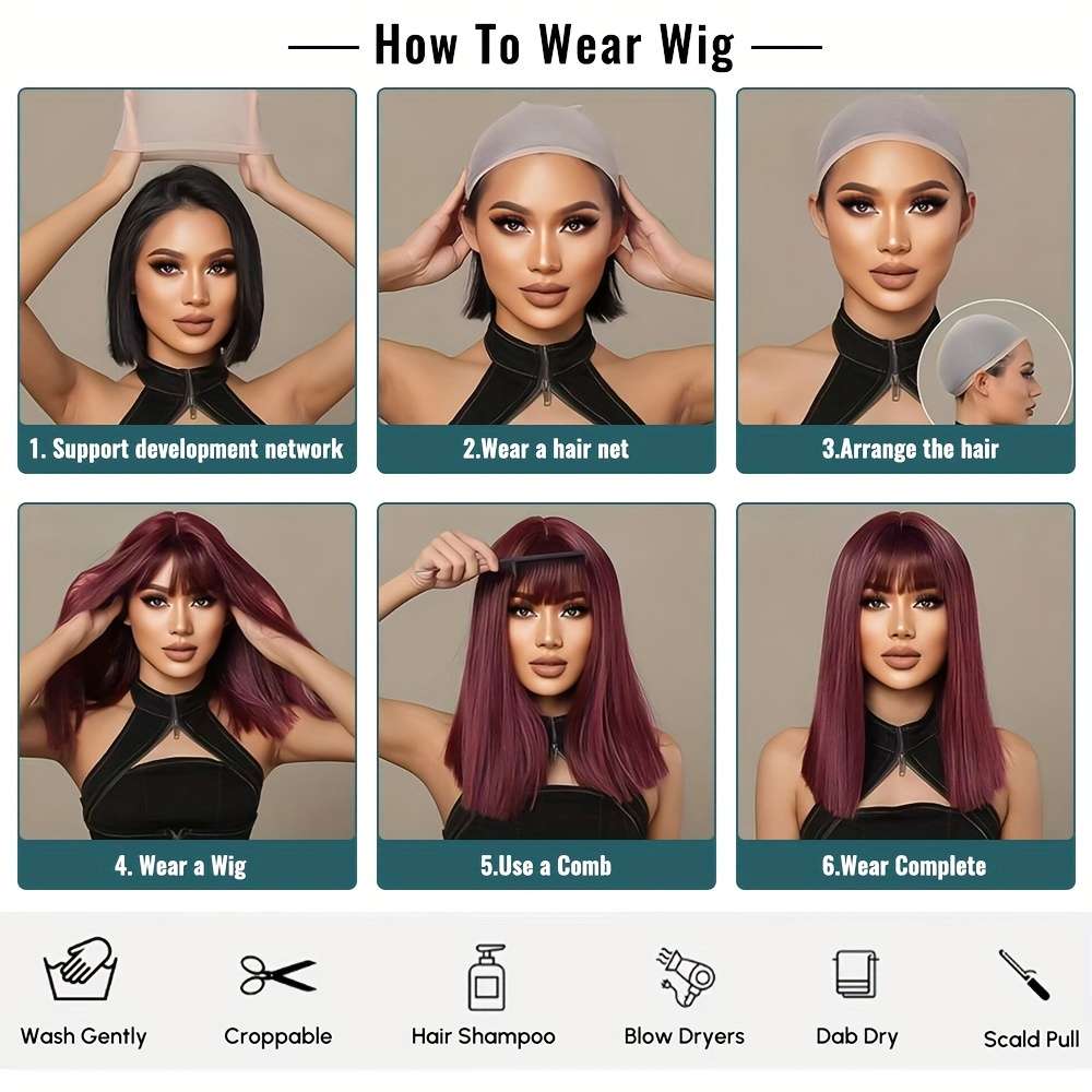 Black Auburn Brown 30.48Cm Fashion Design Wig