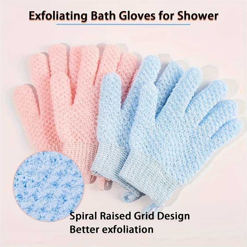1 Pair Blue Shower Gloves Warm Gloves