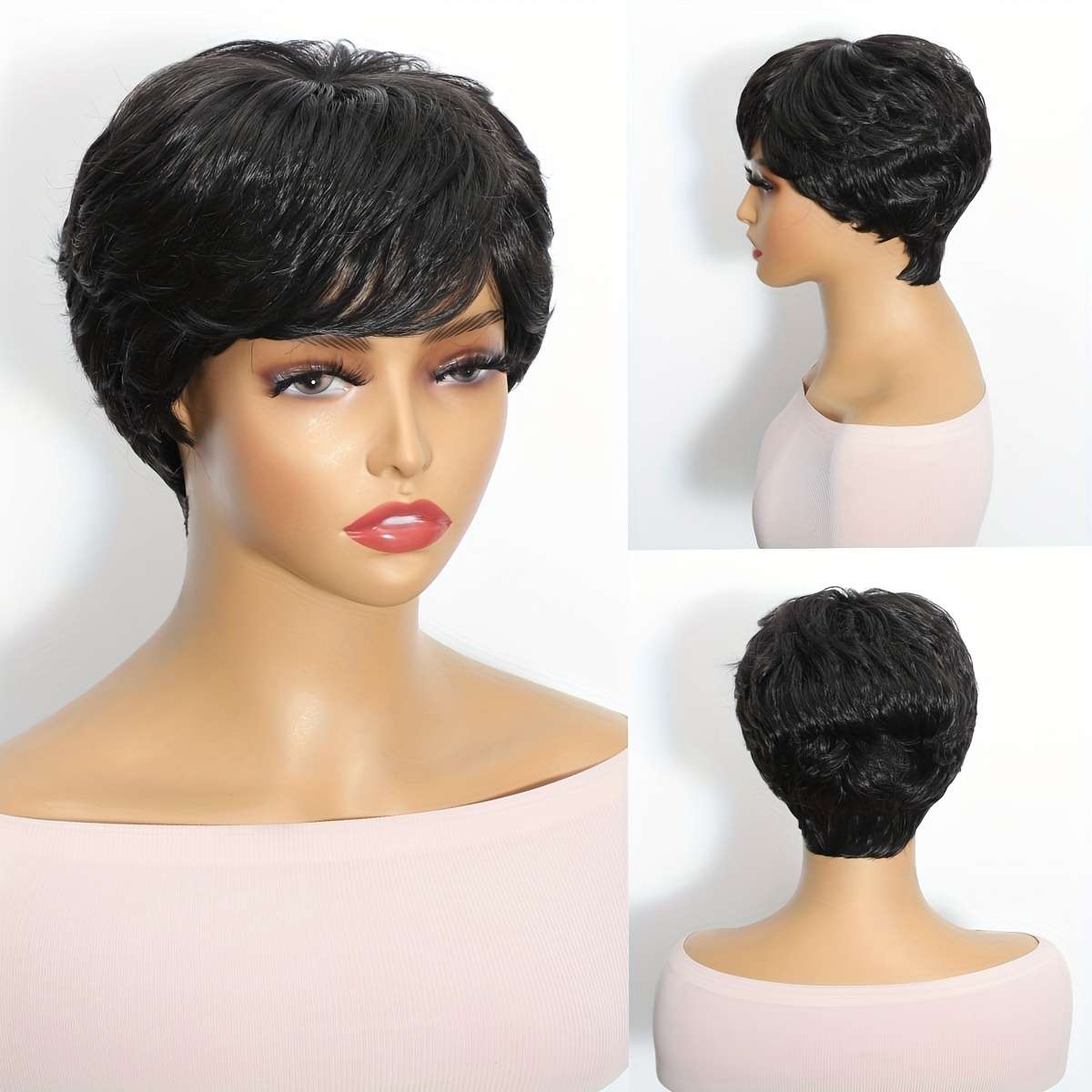1Pc Black 10.16cm Fashion Design Wig