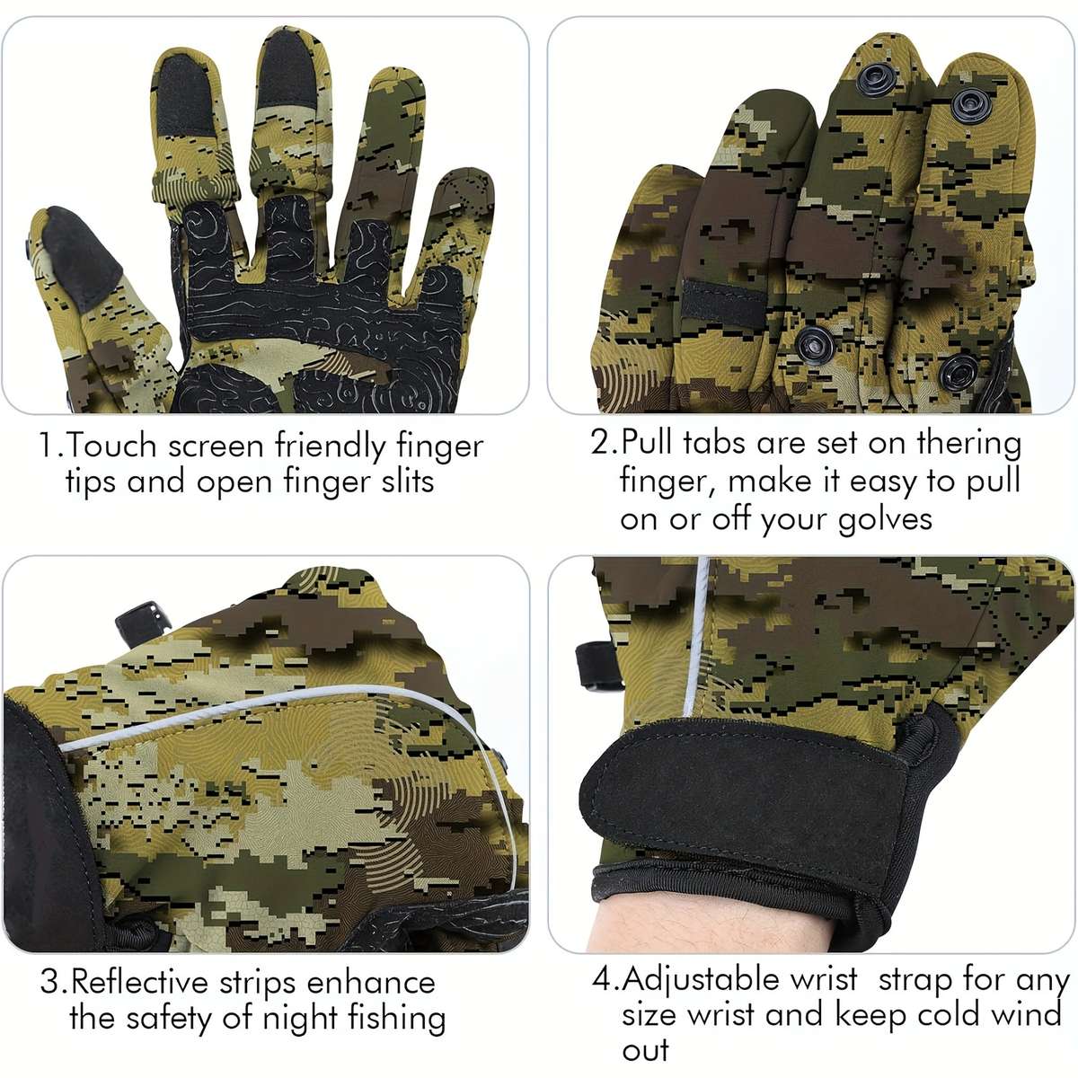 1 Pair Black Size L Warm Gloves