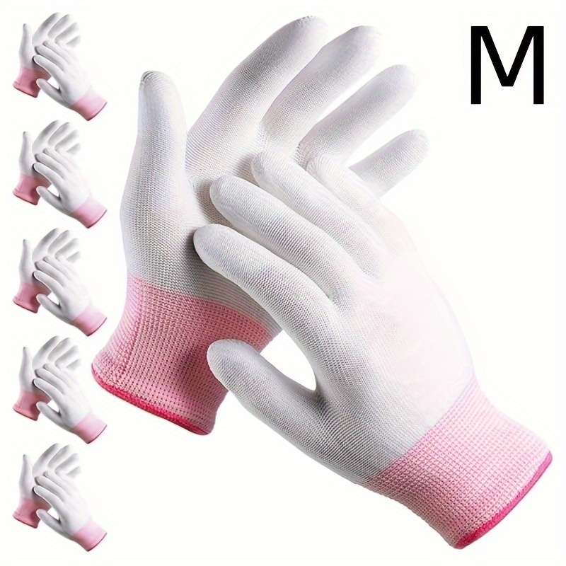 6 Pairs Pink Size M Multi Purpose Work Gloves
