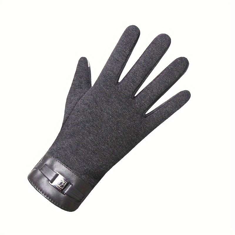 1 Pair Grey Warm Gloves