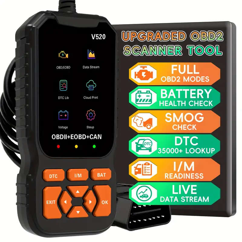 Professional OBD2 Scanner Tool Enhanced Engine Code Reader with Reset DTC Cloud Print I/M Readiness