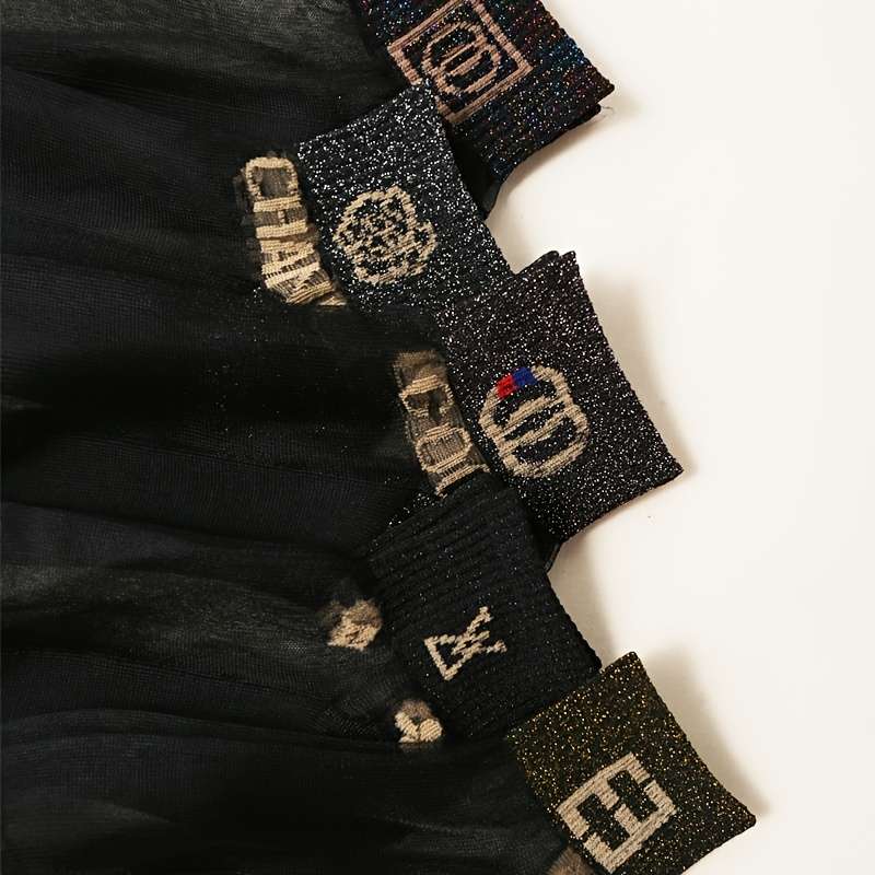 5 Pairs Mix Color One Size High Elastic Socks