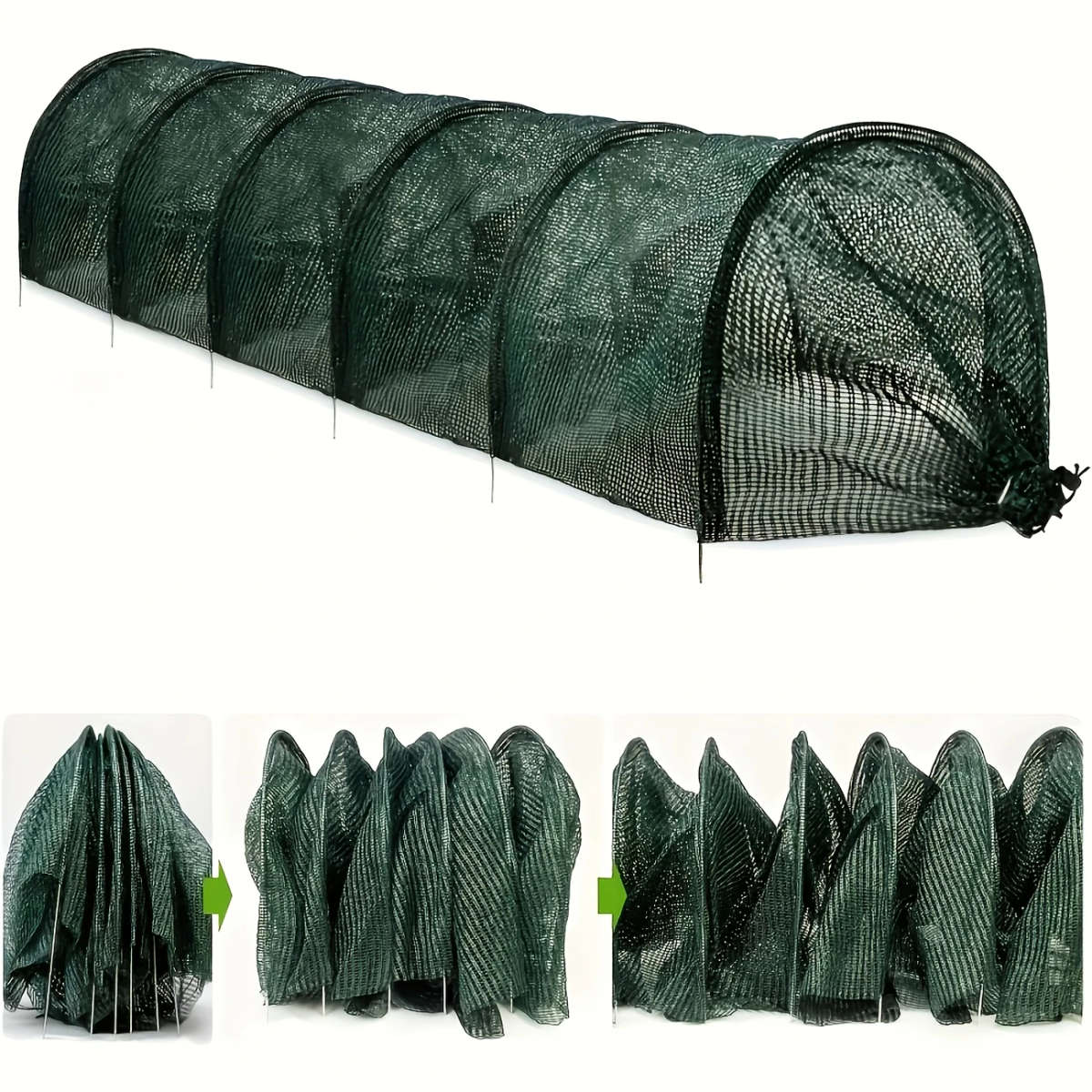 1 Piece Foldable Black Mesh Garden Tunnel