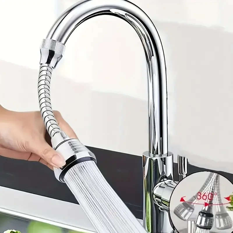 Universal 360° Rotatable Kitchen Faucet Aerator, Water Saving Anti-Splash Basin Faucet Extension