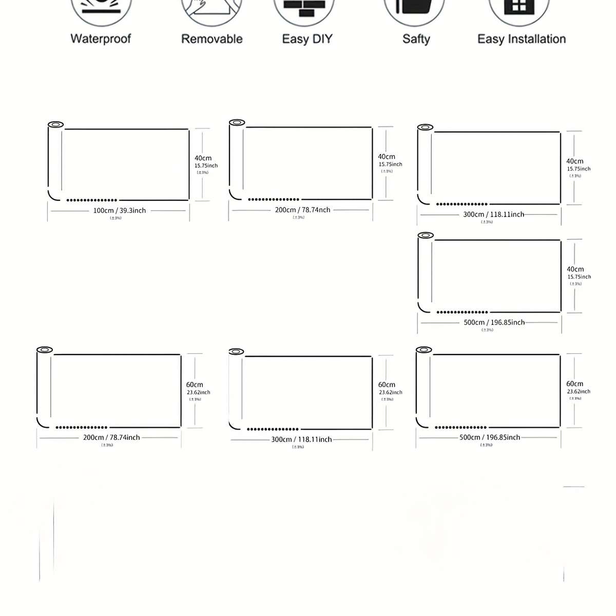 1PC Wall StickersBai Se Huang Gang Yan40cmx100cm