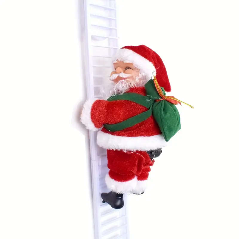 Santa Claus Singing and Climbing Ladder Decoration Set