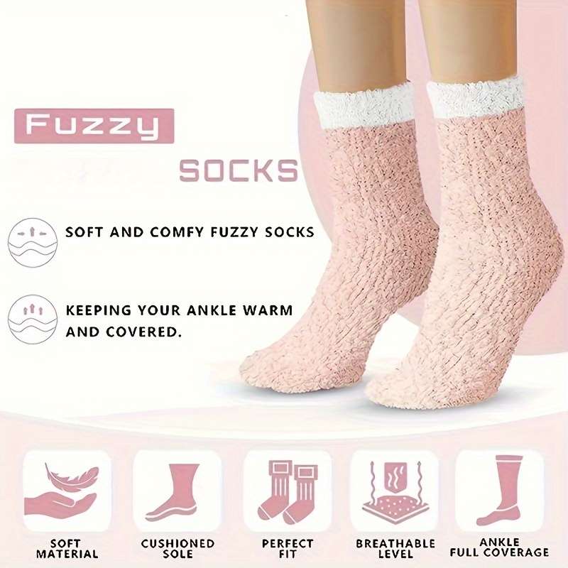 Sock 7 Pack Furry Socks Random Colors Model 907