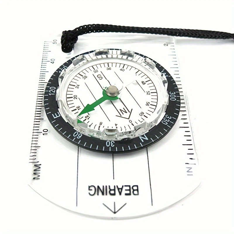 Professional Multifunctional Compass With Scale Ruler Acrylic Material White Water Resistant Wit