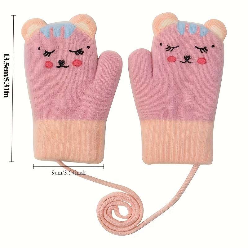 1 Pair Bean Paste Blue Warm Gloves
