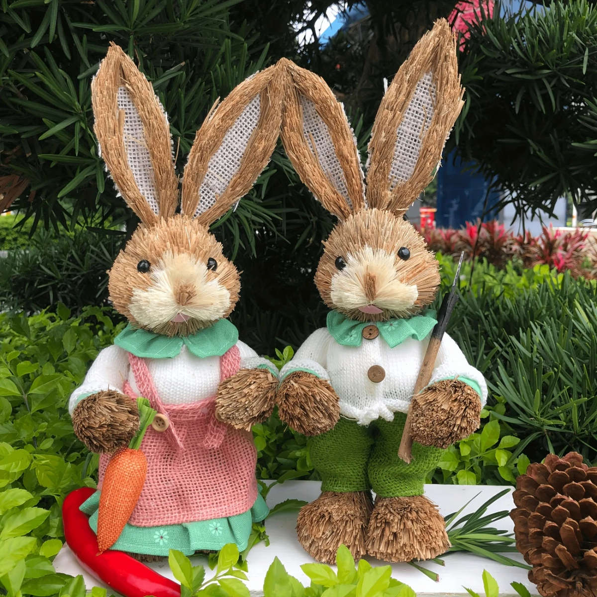 2pcs Handcrafted Easter Bunny Decorations