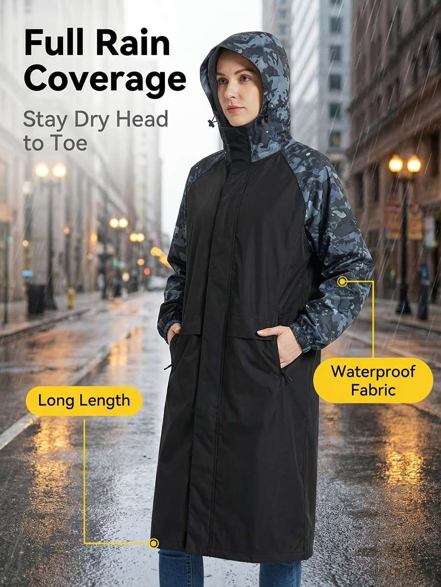 Raincoat Crackle Deep Sea Gray Size Uk L