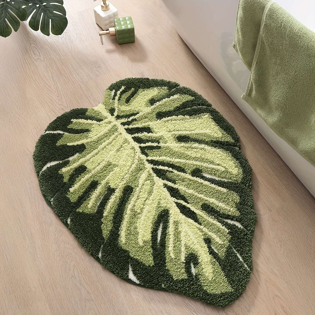 1Pc 6Ox9Ocm Mincht Monstera Floor Mat