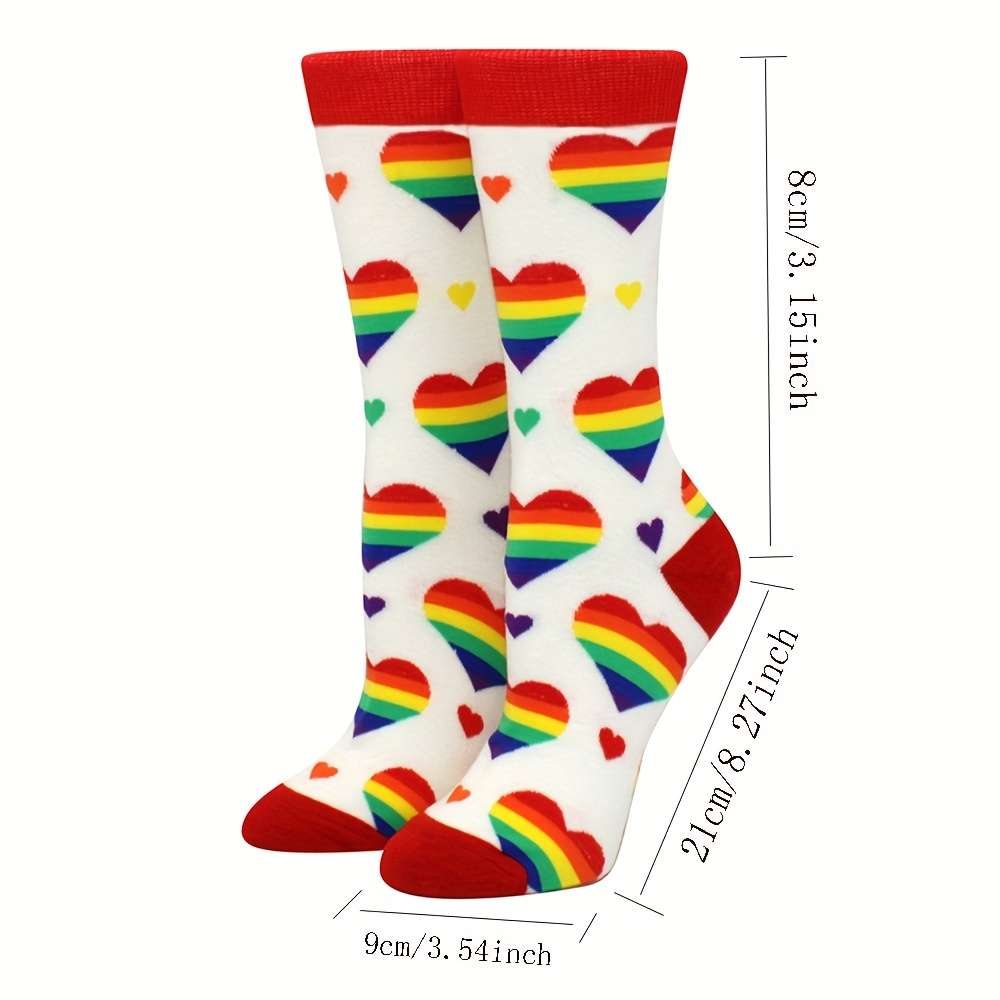1 Pair White Love Style One Size Socks