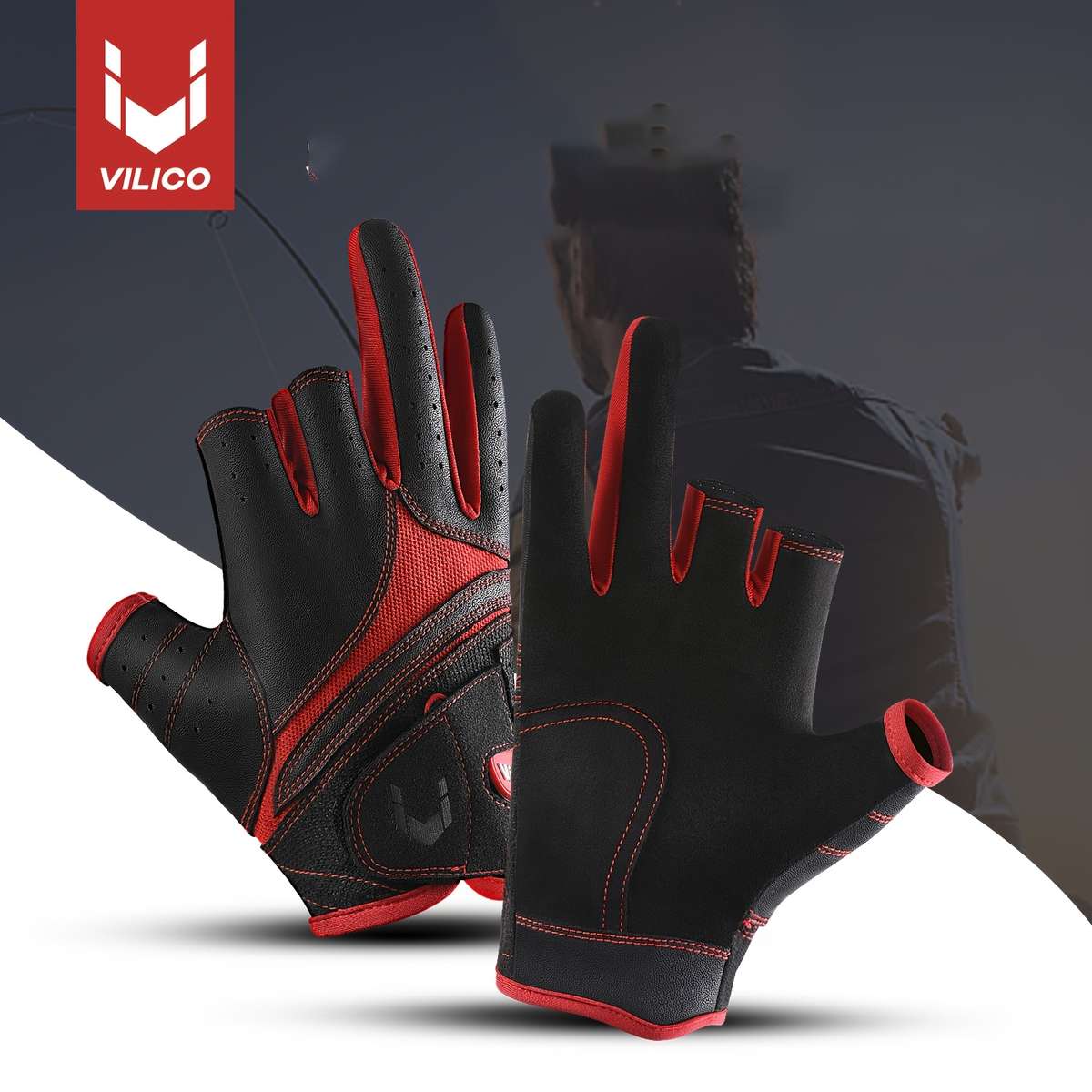 1 Pair Red Size L Outdoor Sports Gloves